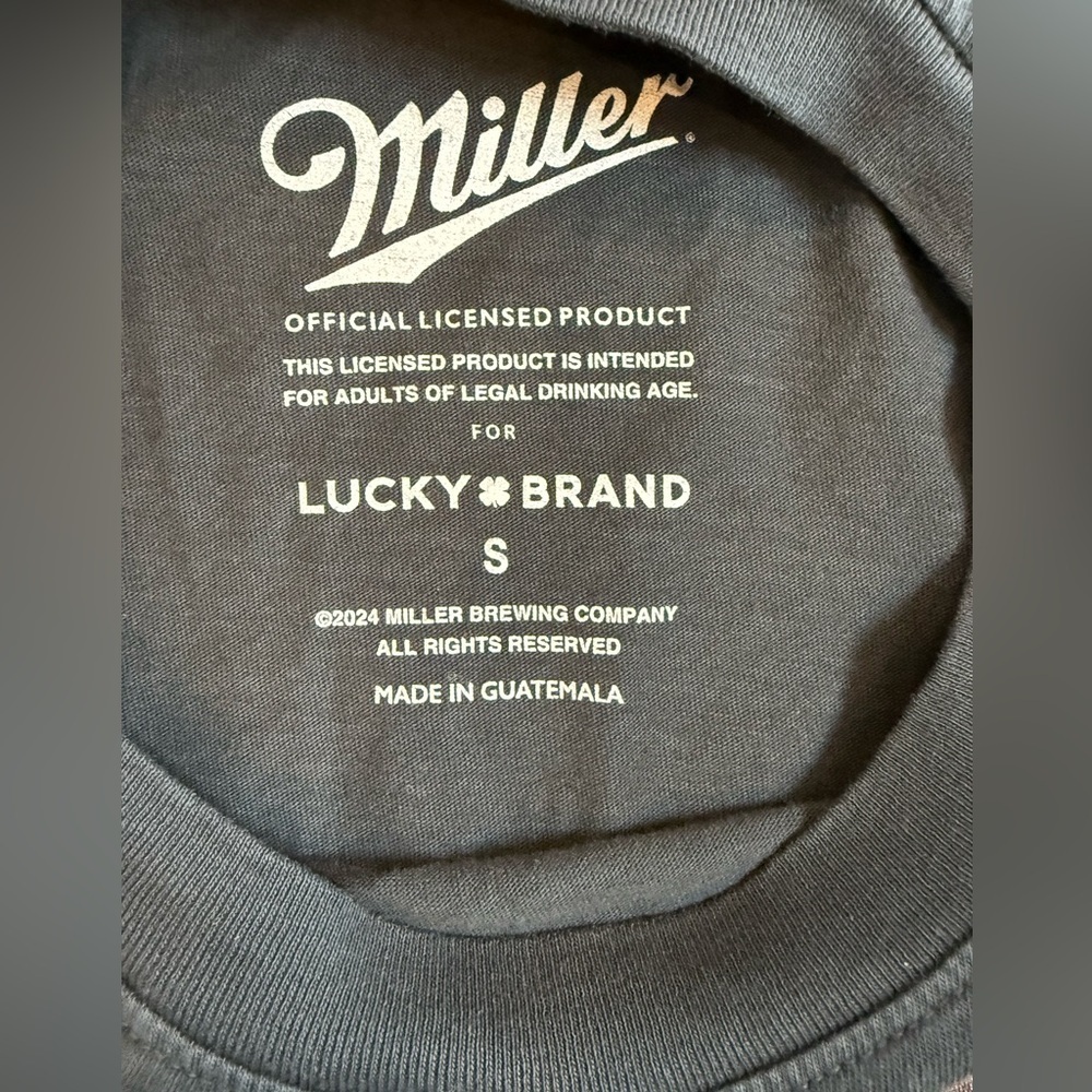 Lucky Brand SMALL Miller High Life Black Graphic Oversized Tee - Picture 8 of 9